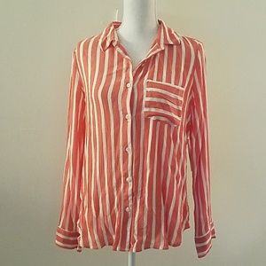 NWT Abound lightweight salmon & White long sleeve